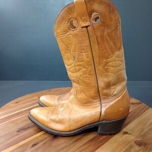 Vintage‎ Durango Cowboy Western Boots Brown Leaher Mens 9.5 D Pull On Mid Calf